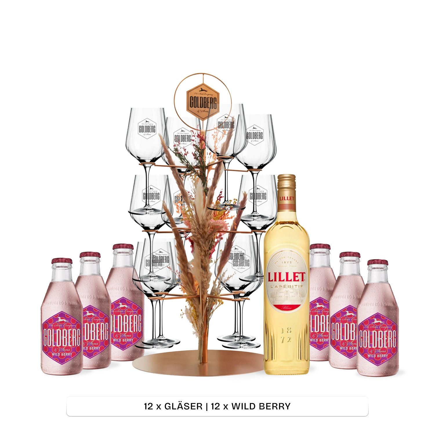 GOLDBERG Wild Berry Lillet Serving Tree Set