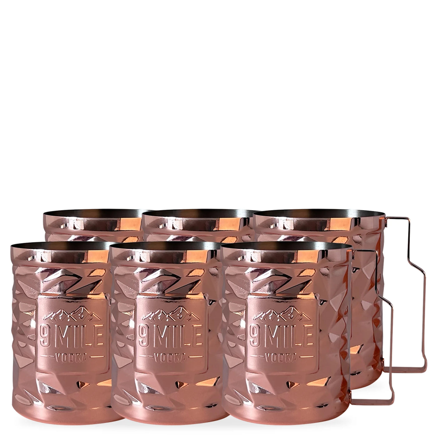 9 MILE Vodka Copper Mug Set