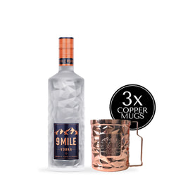 9 MILE Vodka 0,7L Copper Mug Set