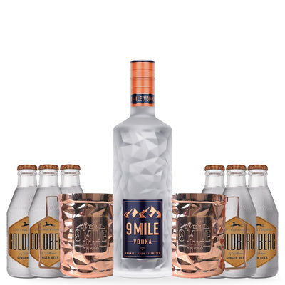 9 MILE Vodka Moscow Mule Copper Mug Bundle