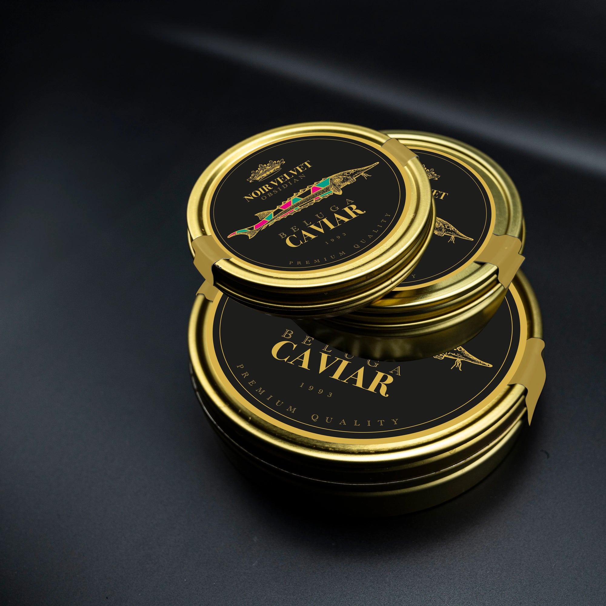 Noir Velvet Obsidian Beluga Caviar x 9 MILE Vodka Geschenkbox - MBG Amber Room