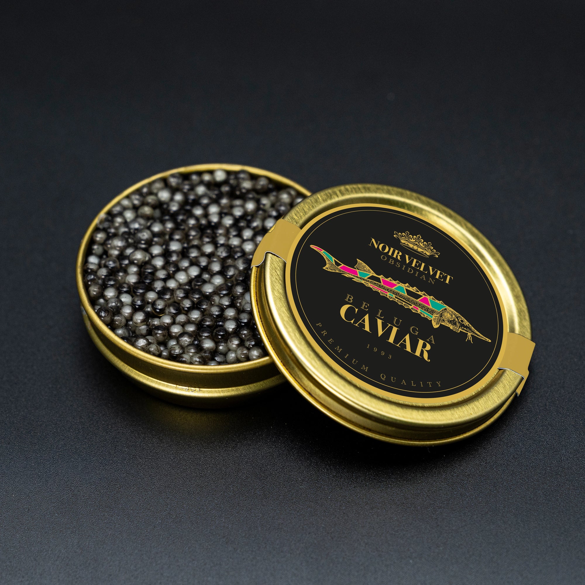 Noir Velvet Obsidian Beluga Caviar x 9 MILE Vodka Geschenkbox - MBG Amber Room