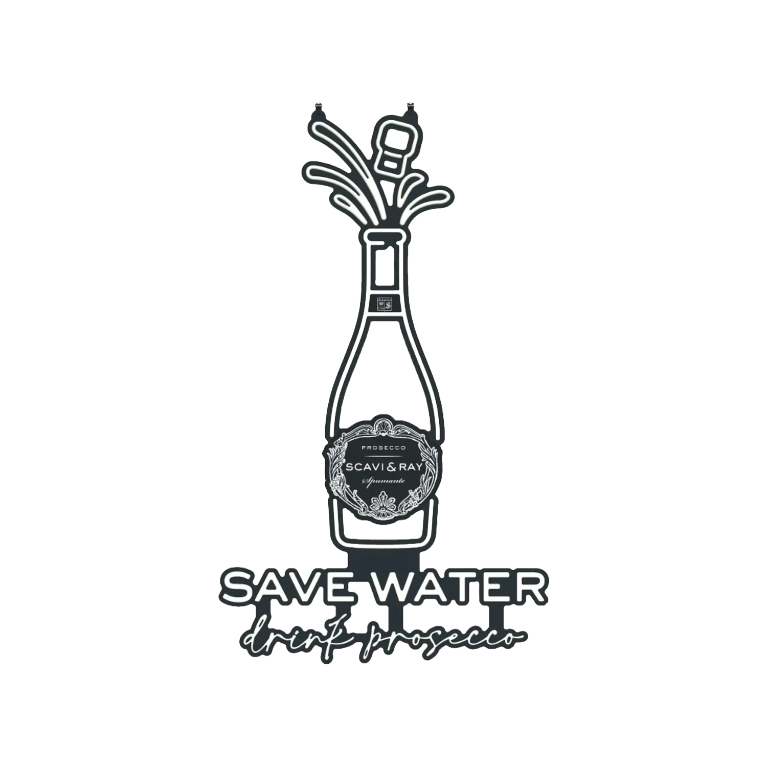 SCAVI & RAY LED Neon Sign "drink prosecco" - MBG Amber Room